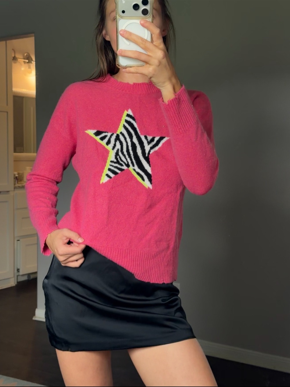 27 miles cashmere zebra star sweater